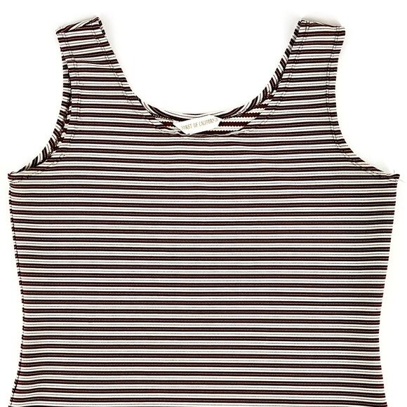 70s polyester brown stripe tank top 1970s vintage - Picture 1 of 7